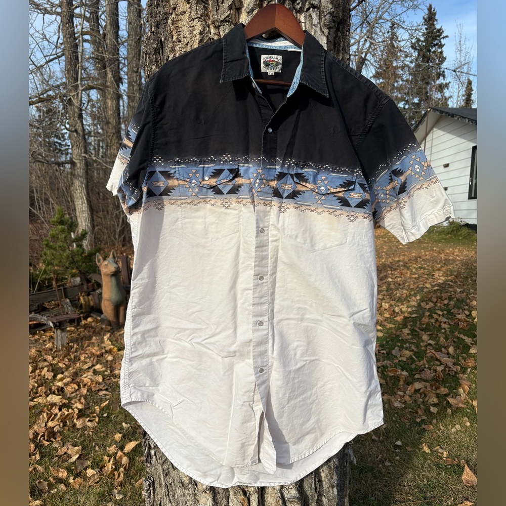 Vintage Short Sleeve Western Button Down Shirt